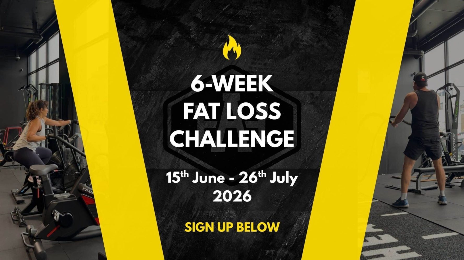 Black and Yellow Grunge Gym YouTube Banner